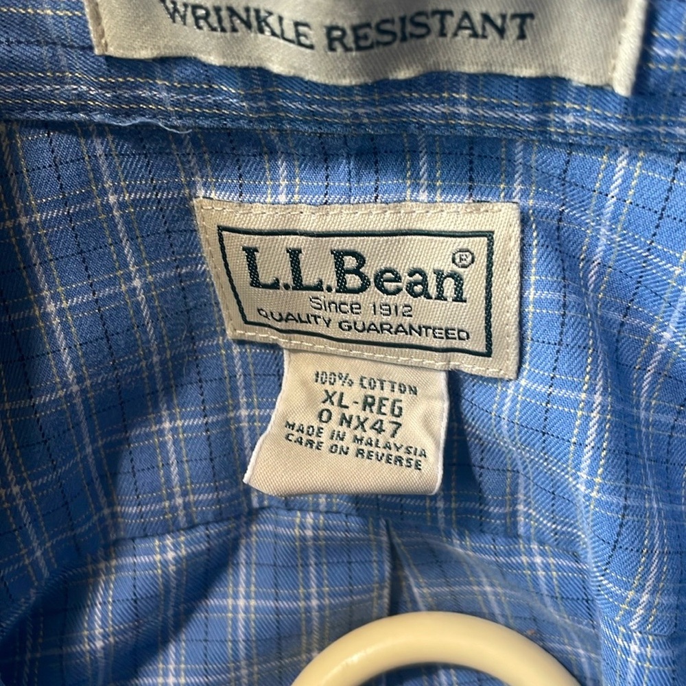 L.L. Bean Light Blue Checkered Shirt - Picture 5 of 5